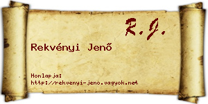 Rekvényi Jenő névjegykártya